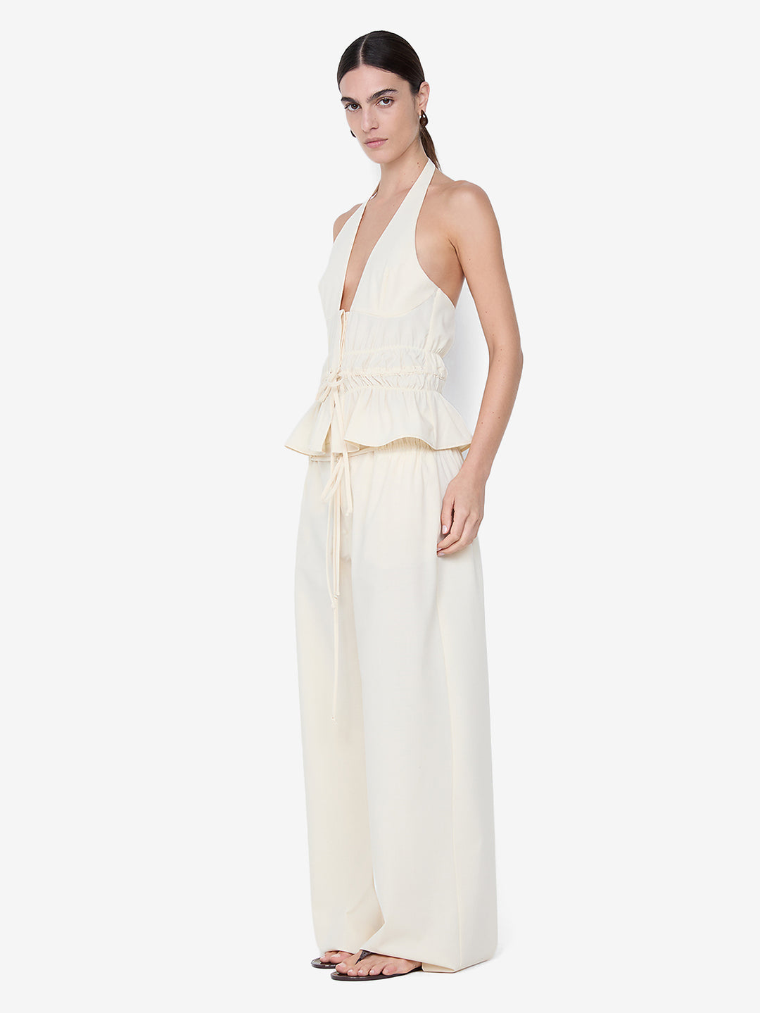 ASTRID HALTER TOP - ECRU