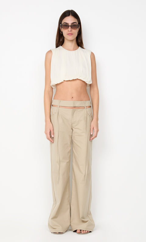 AZULA WIDE LEG PANT - STONE/GREY