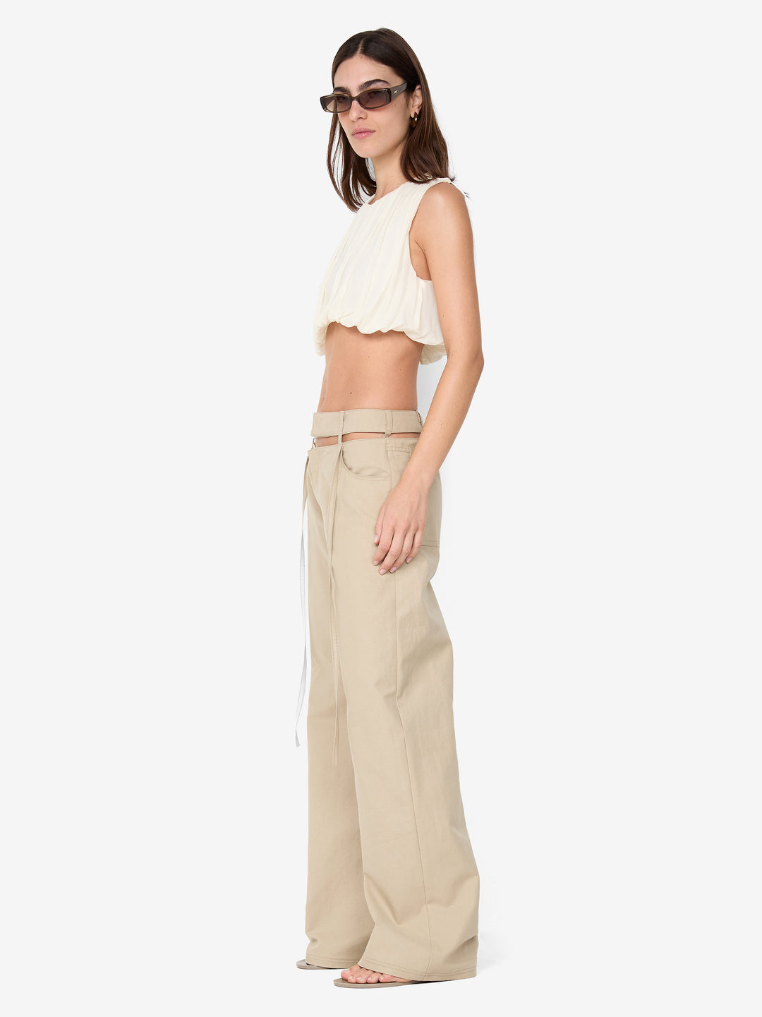 AZULA WIDE LEG PANT - STONE/GREY