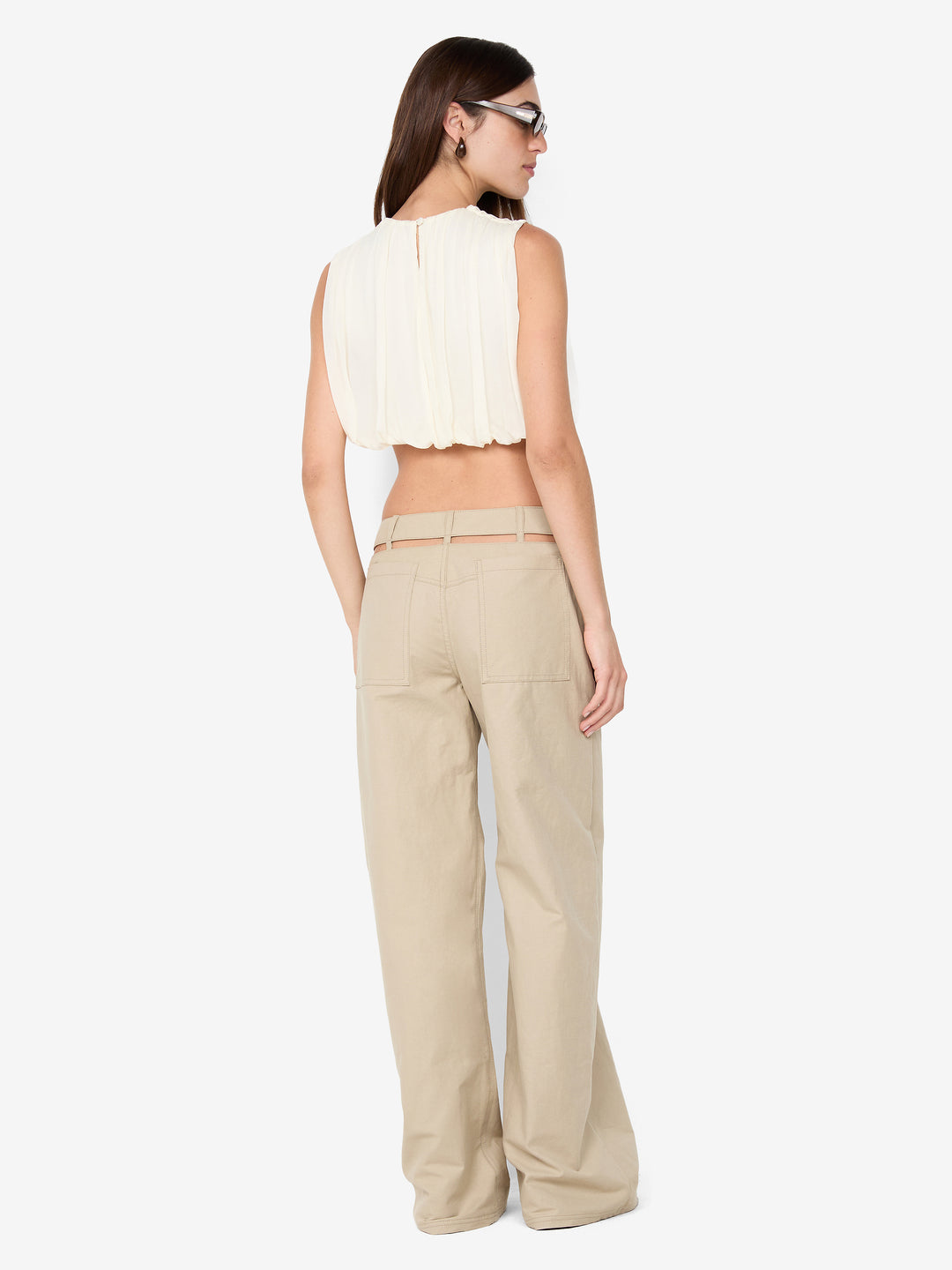 AZULA WIDE LEG PANT - STONE/GREY