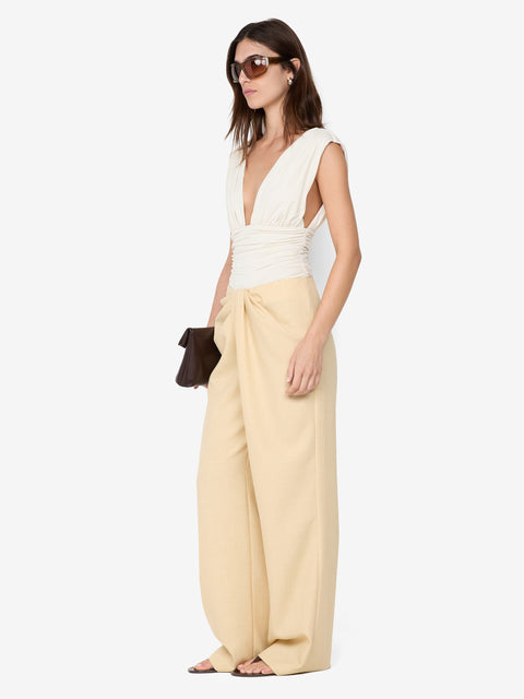 CLEMENTINE GATHERED TOP - VANILLA