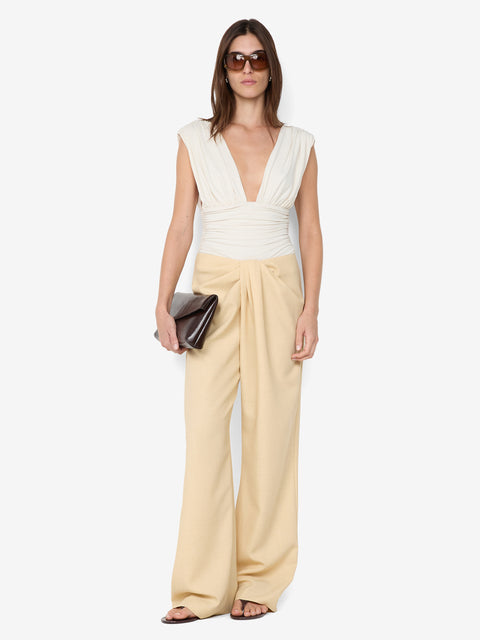 CLEMENTINE GATHERED TOP - VANILLA