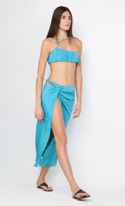 ODESSA SPLIT MIDI SKIRT - DEEP SEAFOAM