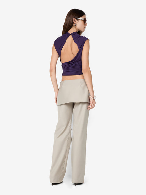 LEILAH ASYM TOP - DEEP VIOLET