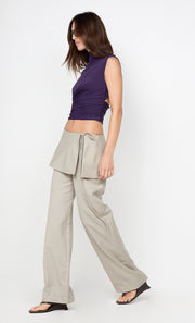 LEILAH ASYM TOP - DEEP VIOLET