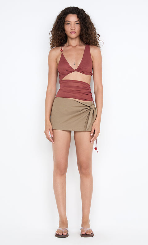 AYLA CUT OUT TOP - RUST