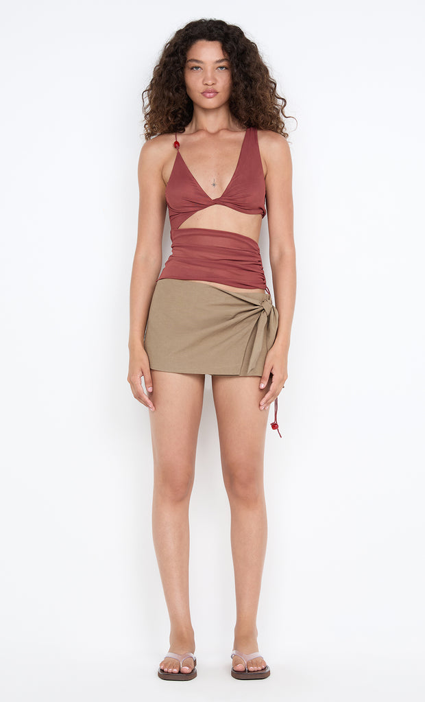 AYLA CUT OUT TOP - RUST