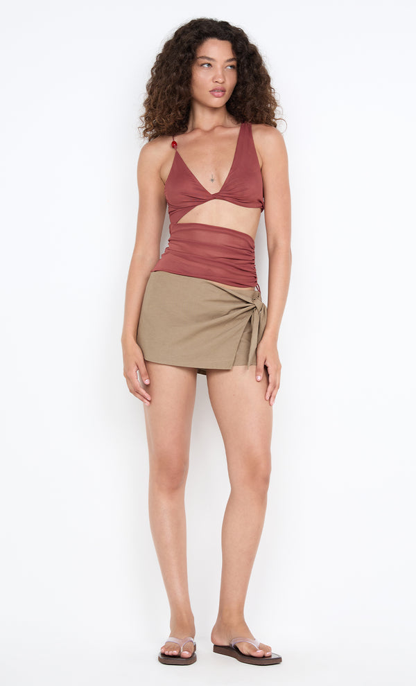 AYLA CUT OUT TOP - RUST