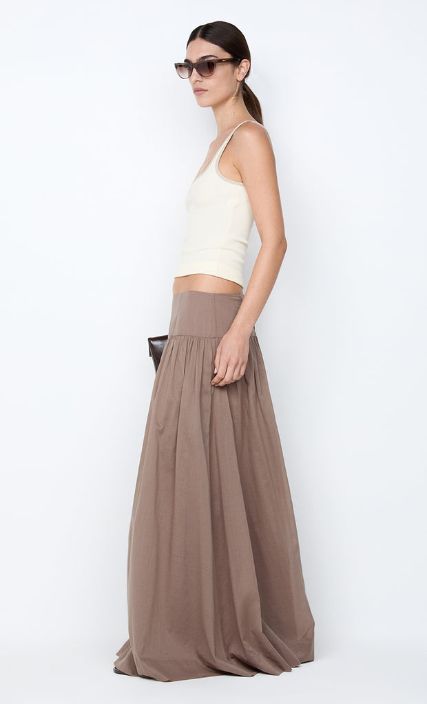 MARLOWE MAXI SKIRT - TAUPEE