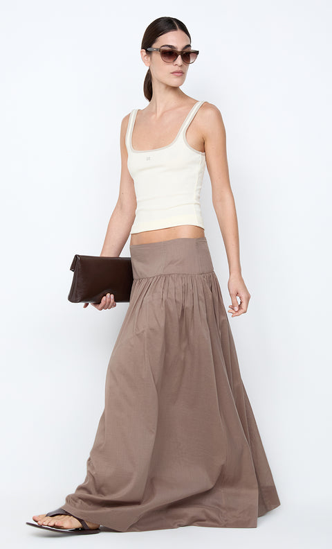 MARLOWE MAXI SKIRT - TAUPEE