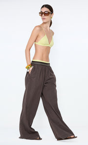 JERRI WIDE LEG PANT - CHOCOLATE