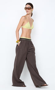 JERRI WIDE LEG PANT - CHOCOLATE