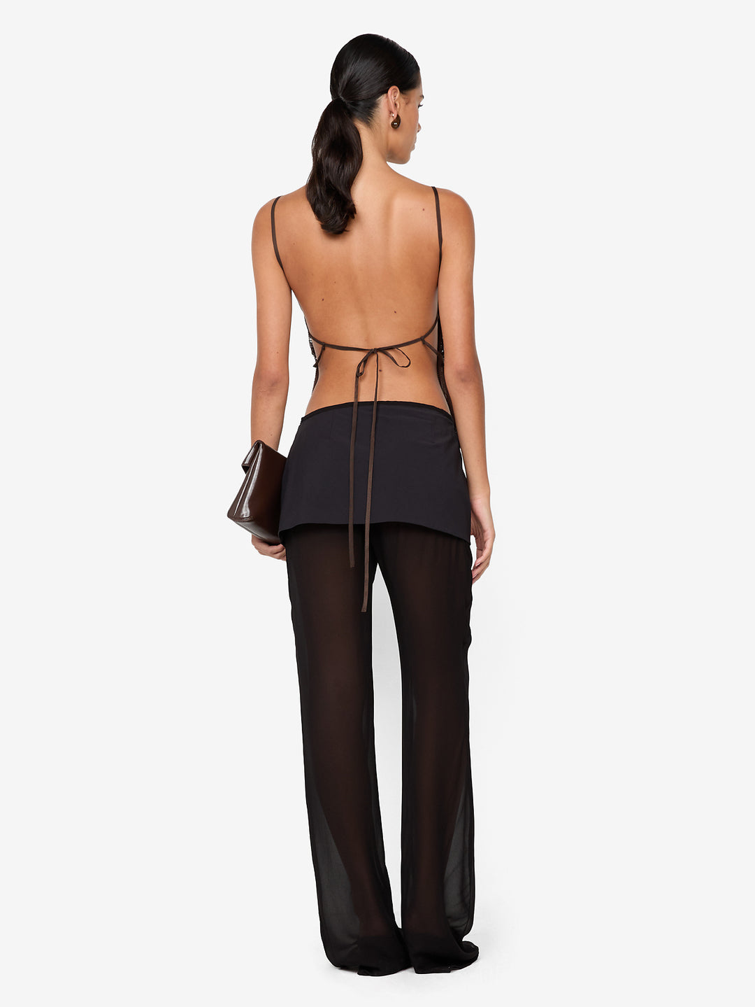 ROMILLY TIE TOP - DARK CHOCOLATE