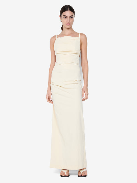 ALLIRA TUCK MAXI  DRESS - VANILLA