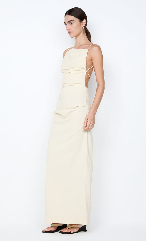 ALLIRA TUCK MAXI  DRESS - VANILLA