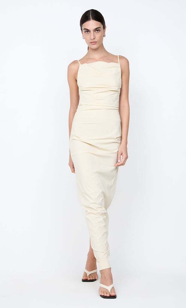 ALLIRA TUCK MAXI  DRESS - VANILLA