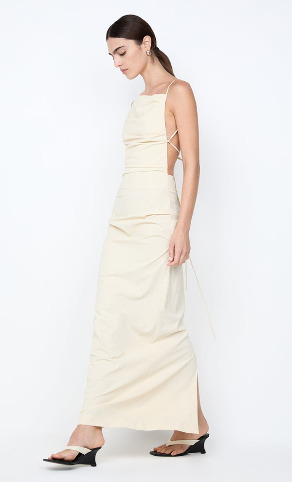 ALLIRA TUCK MAXI  DRESS - VANILLA