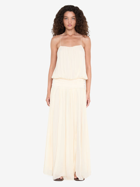 CAMILLE BLOUSON DRESS - BUTTERCREAM