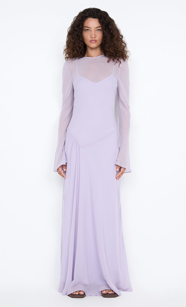 DELILAH LONG SLEEVE MAXI DRESS - WISTERIA
