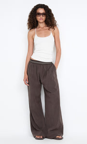JERRI WIDE LEG PANT - CHOCOLATE