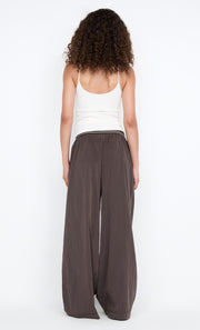 JERRI WIDE LEG PANT - CHOCOLATE