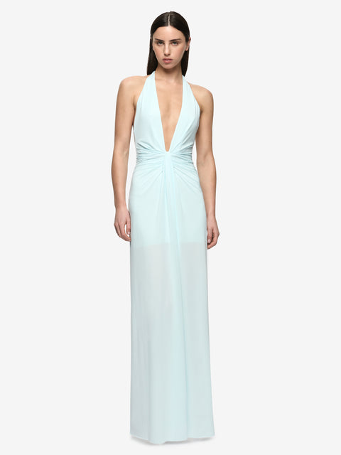 SUSIE PLUNGE MAXI DRESS - ARCTIC BLUE