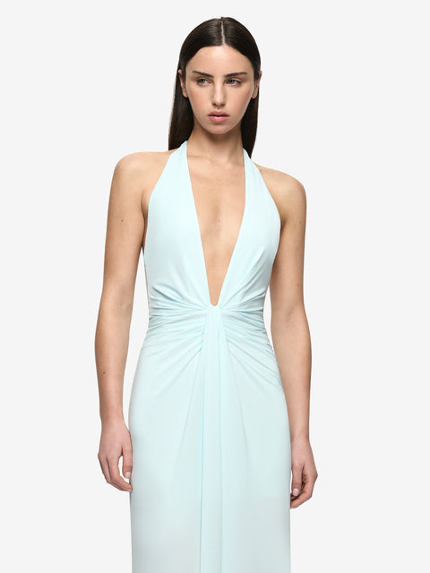 SUSIE PLUNGE MAXI DRESS - ARCTIC BLUE