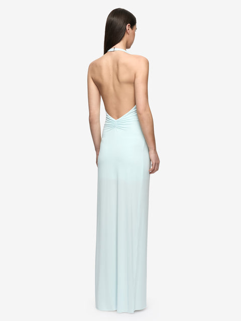 SUSIE PLUNGE MAXI DRESS - ARCTIC BLUE