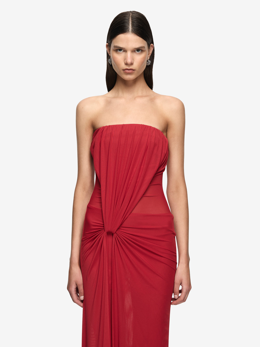 ISORA STRAPLESS MAXI DRESS - RUBY RED
