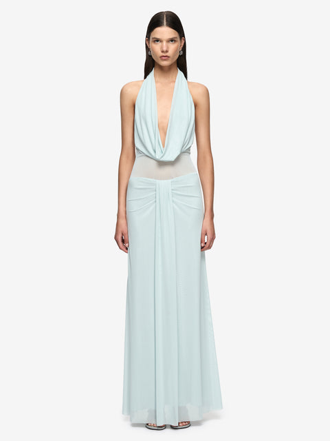ISORA HALTER MAXI DRESS - MIST