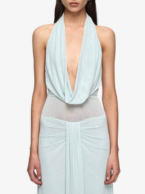 ISORA HALTER MAXI DRESS - MIST