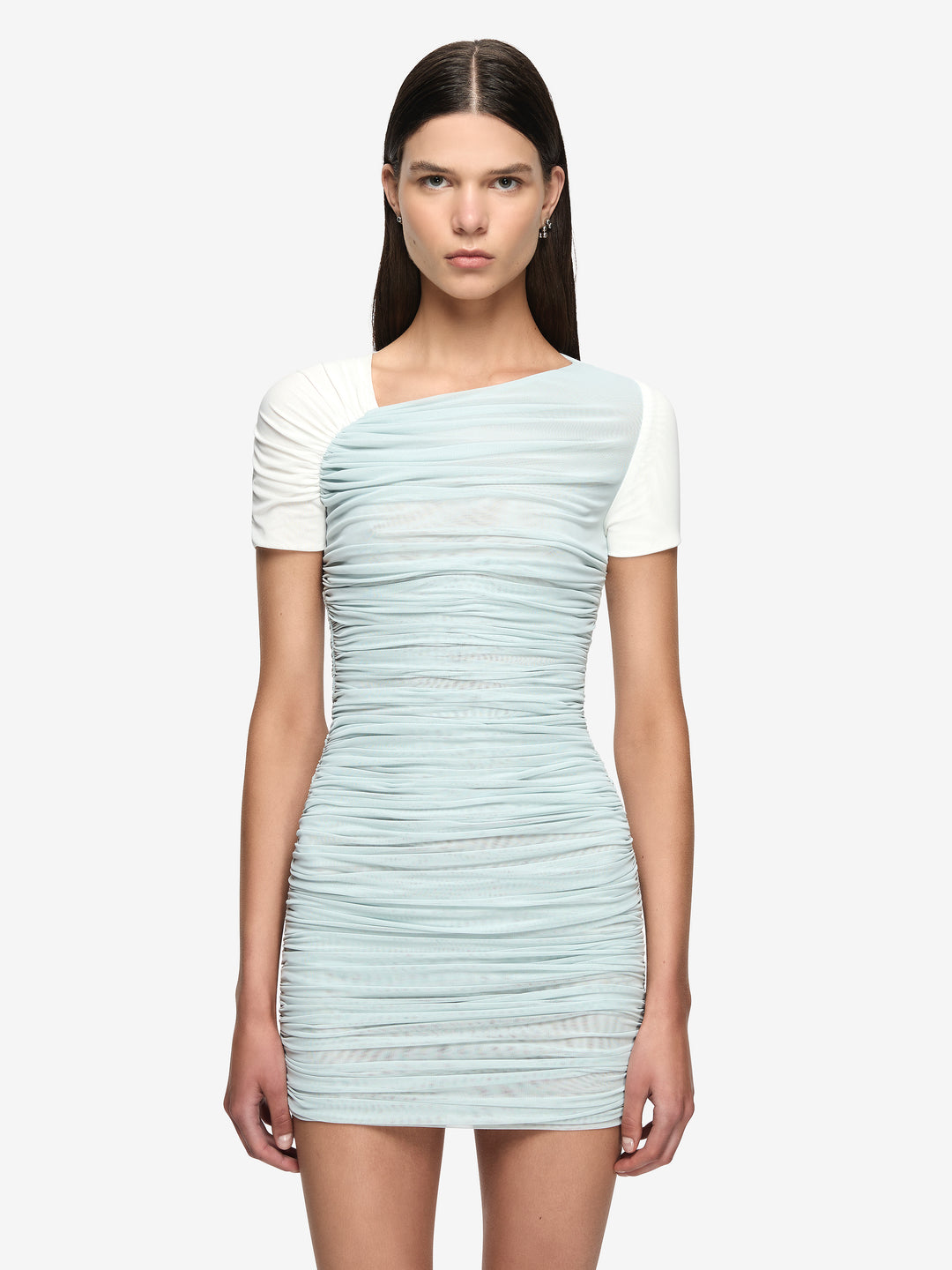 ORIA MINI DRESS - MIST/IVORY