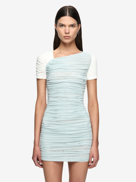 ORIA MINI DRESS - MIST/IVORY