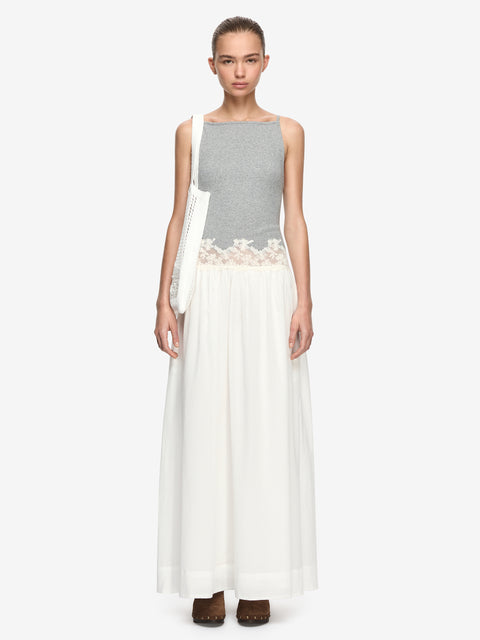 DELMARE MAXI DRESS - GREY/IVORY