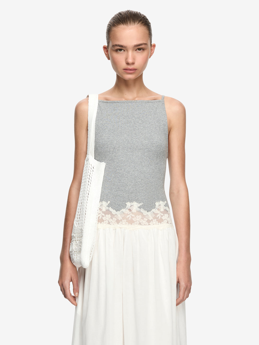 DELMARE MAXI DRESS - GREY/IVORY