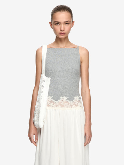 DELMARE MAXI DRESS - GREY/IVORY