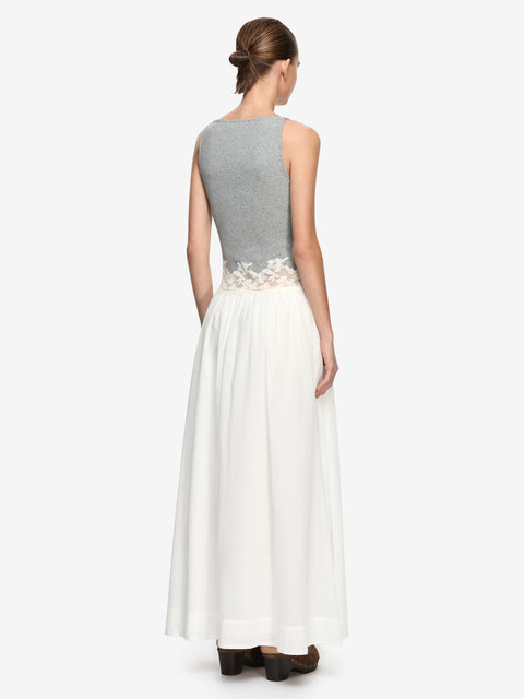 DELMARE MAXI DRESS - GREY/IVORY