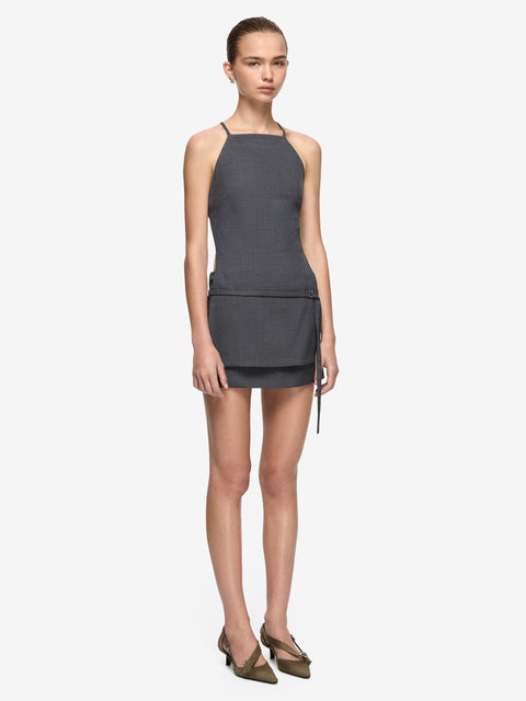 YUKI MINI DRESS - CHARCOAL