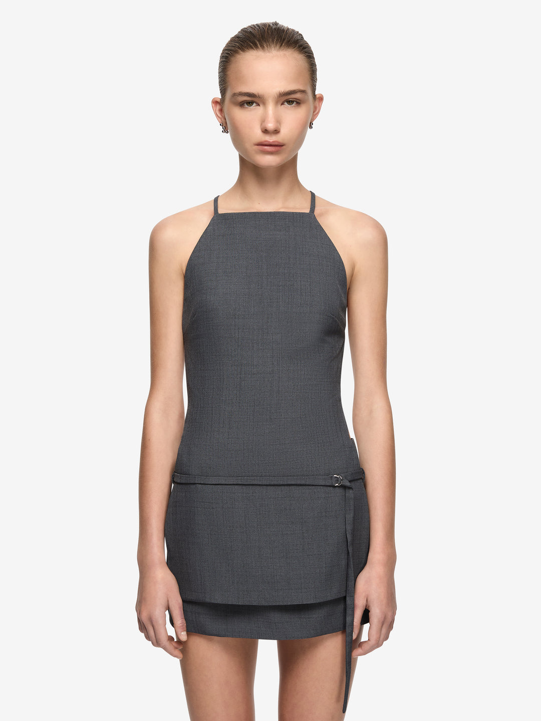 YUKI MINI DRESS - CHARCOAL