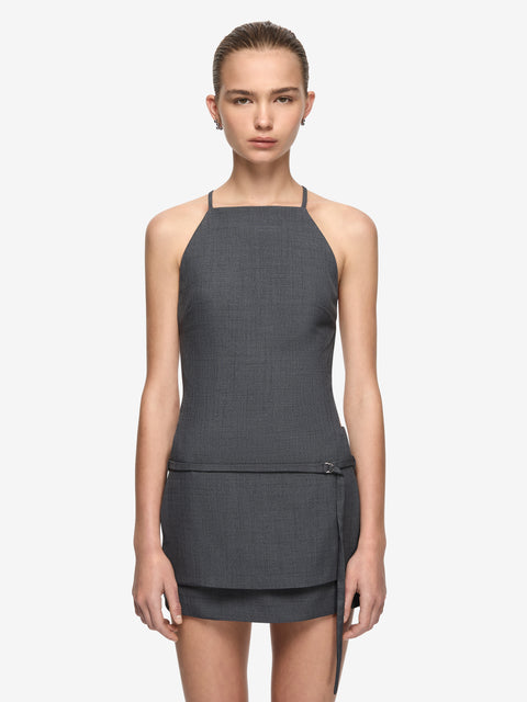 YUKI MINI DRESS - CHARCOAL