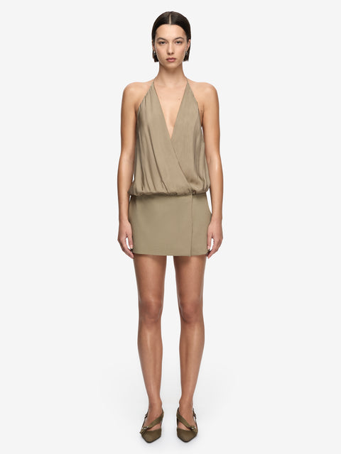 KIRA MINI DRESS - KHAKI