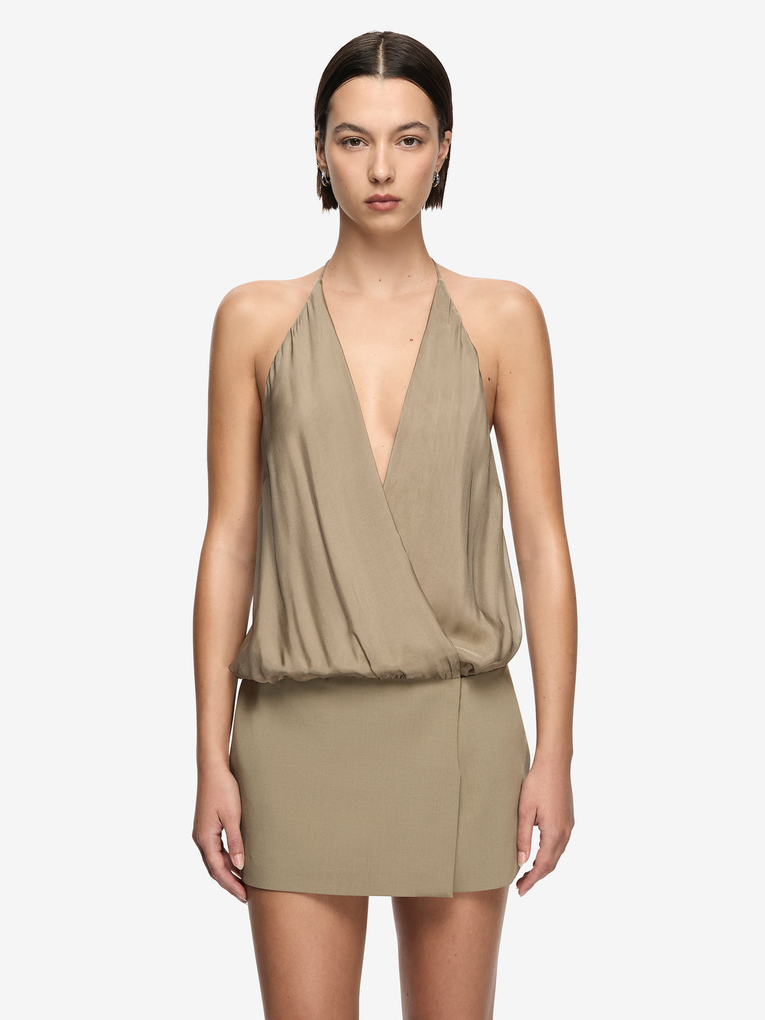 KIRA MINI DRESS - KHAKI