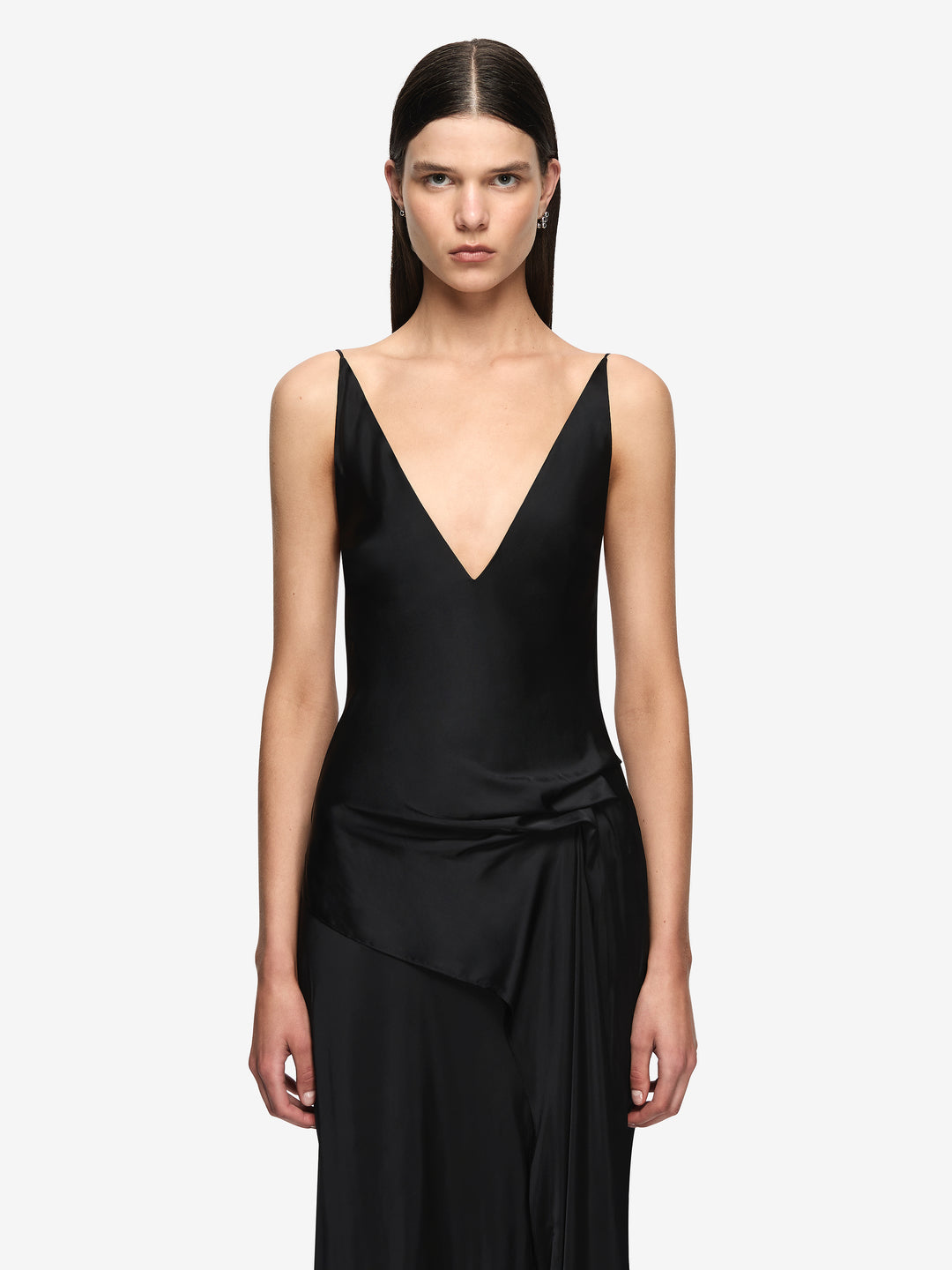 NALU DRAPE MAXI DRESS - BLACK