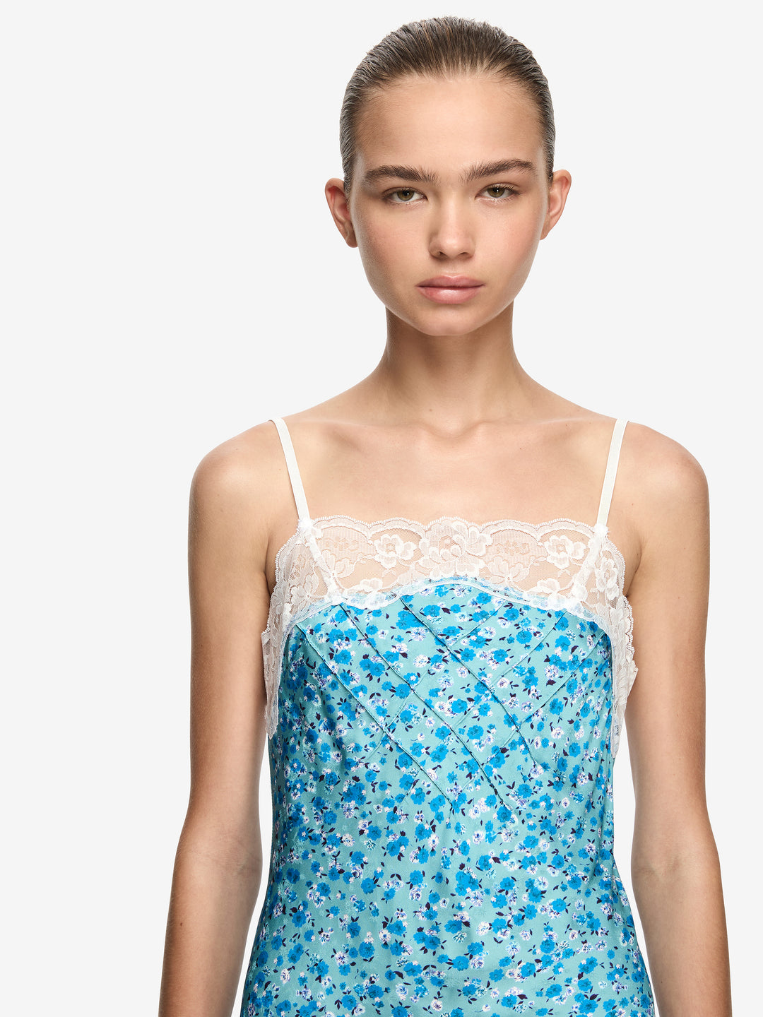 ZAE MINI DRESS - AQUA DITSY FLORAL