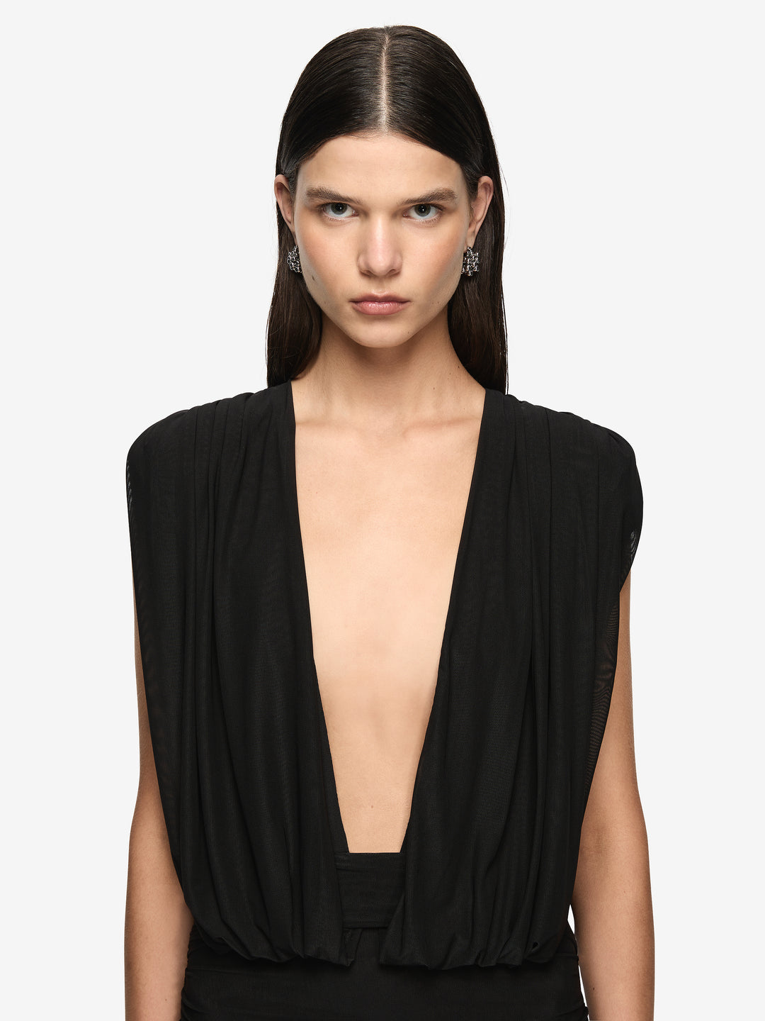ISORA DRAPE MAXI DRESS - BLACK