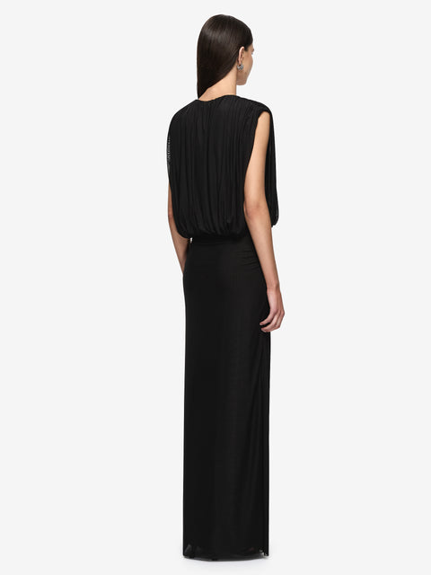 ISORA DRAPE MAXI DRESS - BLACK
