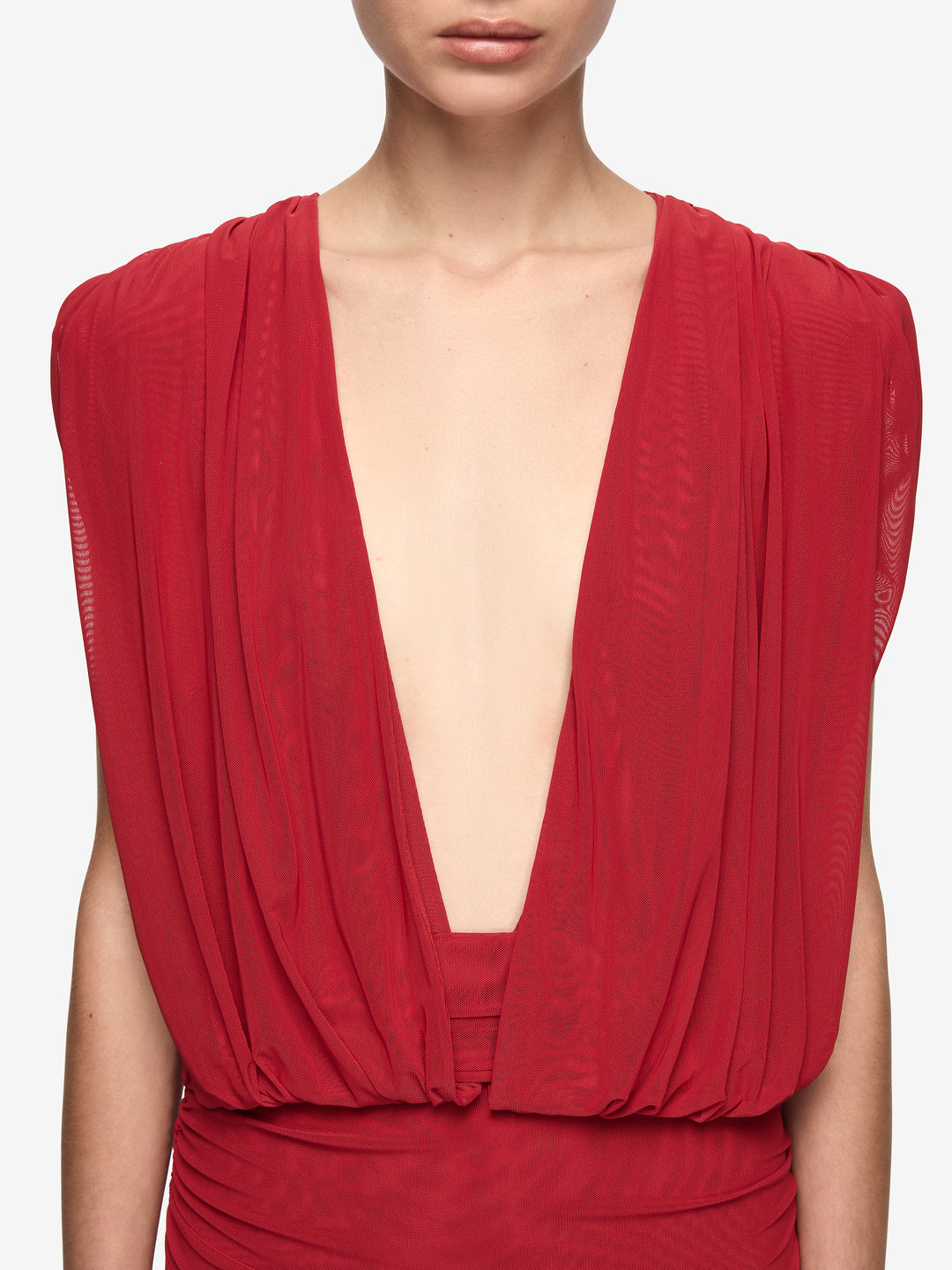 ISORA DRAPE MAXI DRESS - RUBY RED