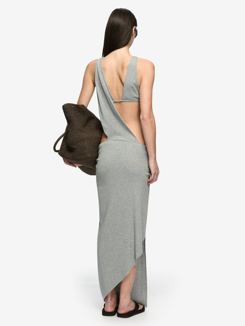 NERIDA ASYM DRESS - GREY MARLE