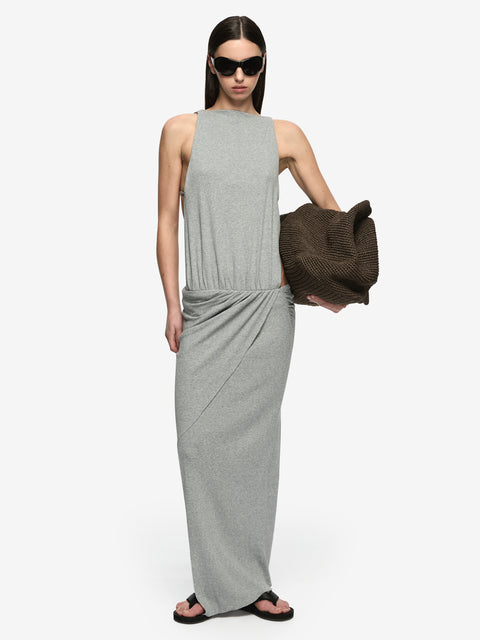 NERIDA ASYM DRESS - GREY MARLE