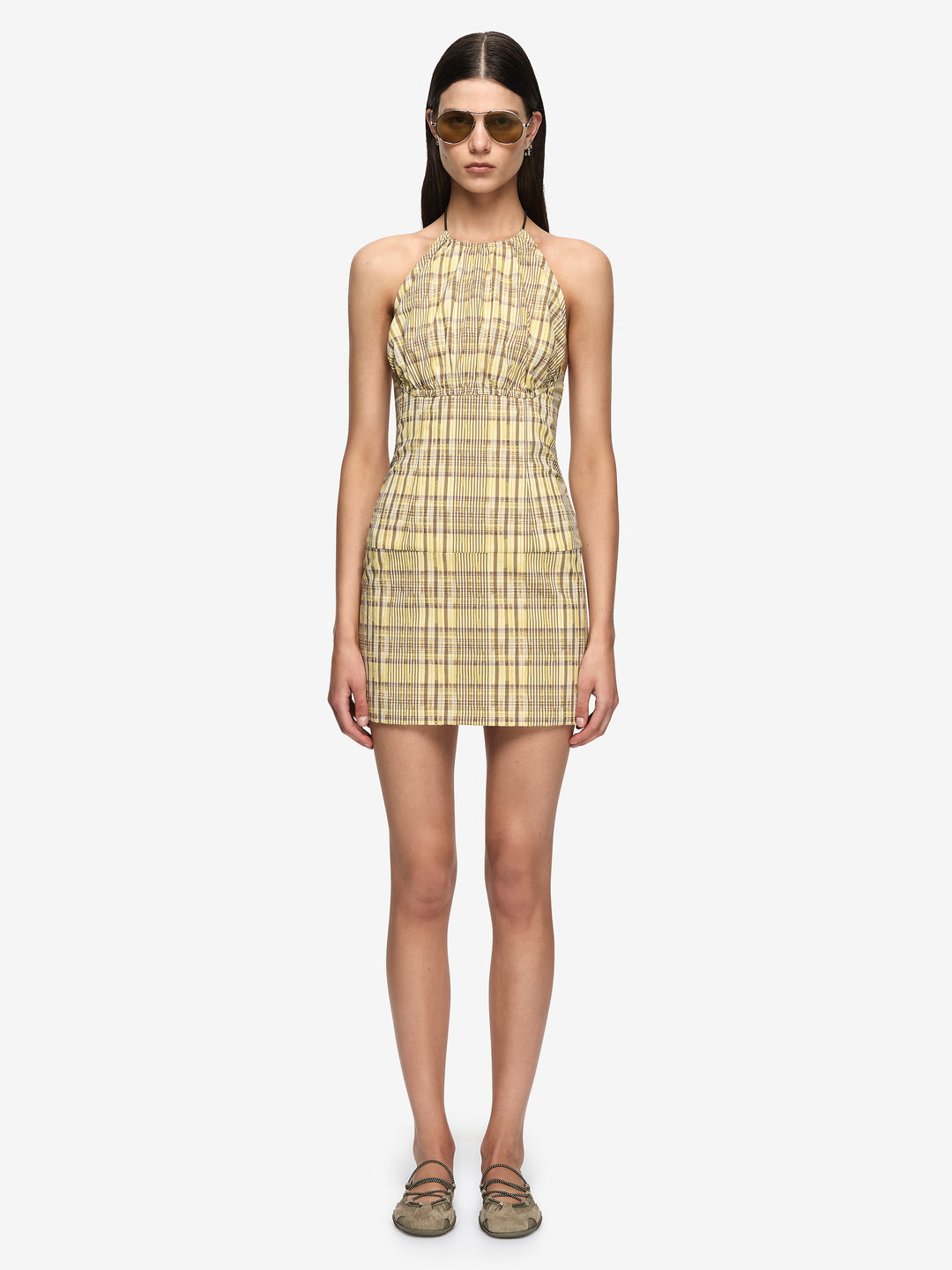 TESSELLATE MINI DRESS - CITRUS/TAUPE - BEC + BRIDGE